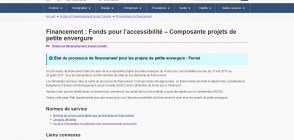 Site «Fonds pour l'accessibilité»