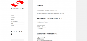 Page «Outils» du site de Tosca consultants